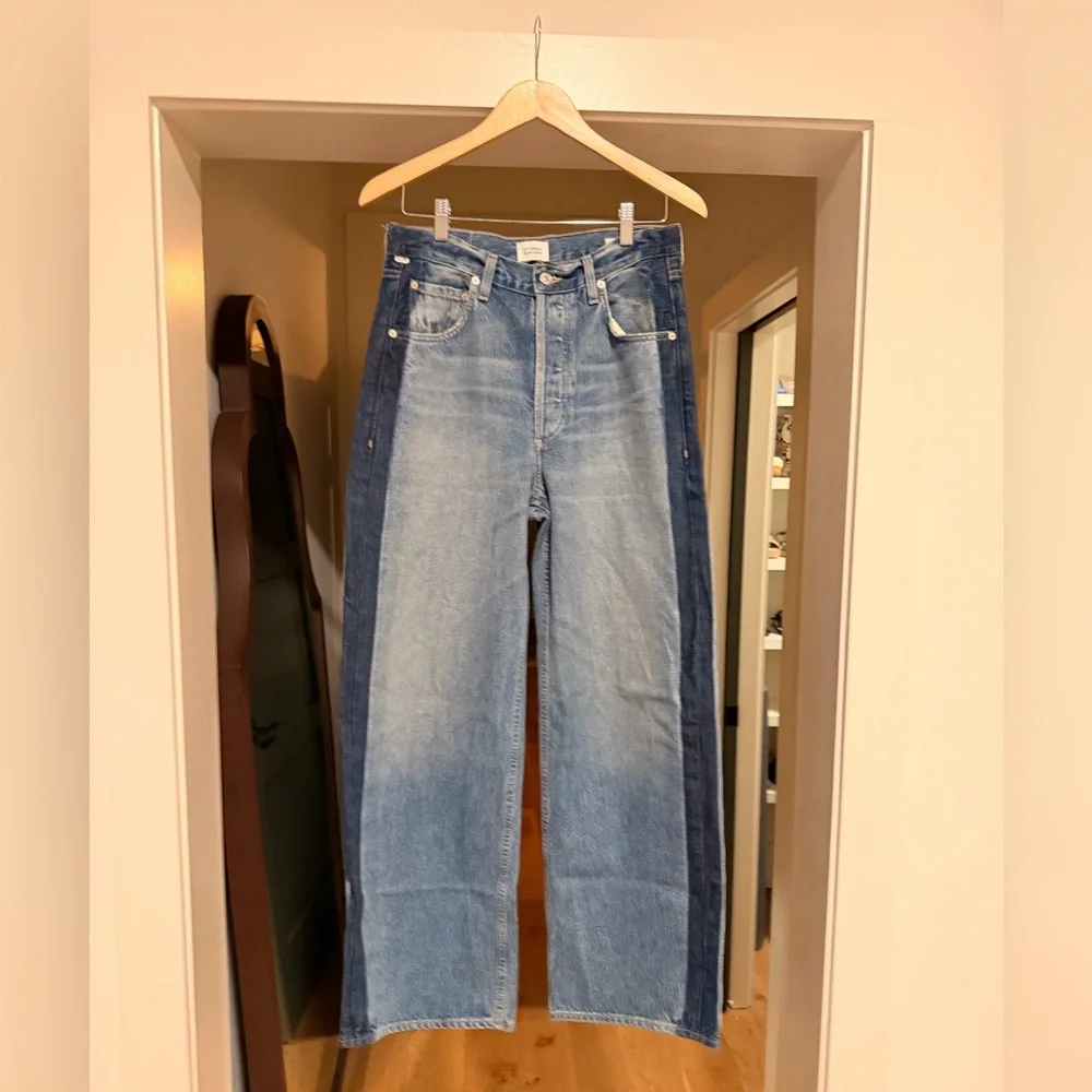Citizens Of Humanity Ayla Baggy Tuxedo Stripe Jeans - Size 27 - Picture 3 of 6